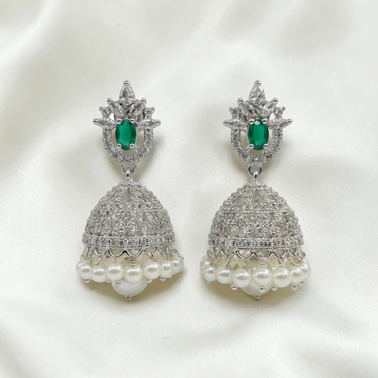 Rhodium-Tone Jhumka