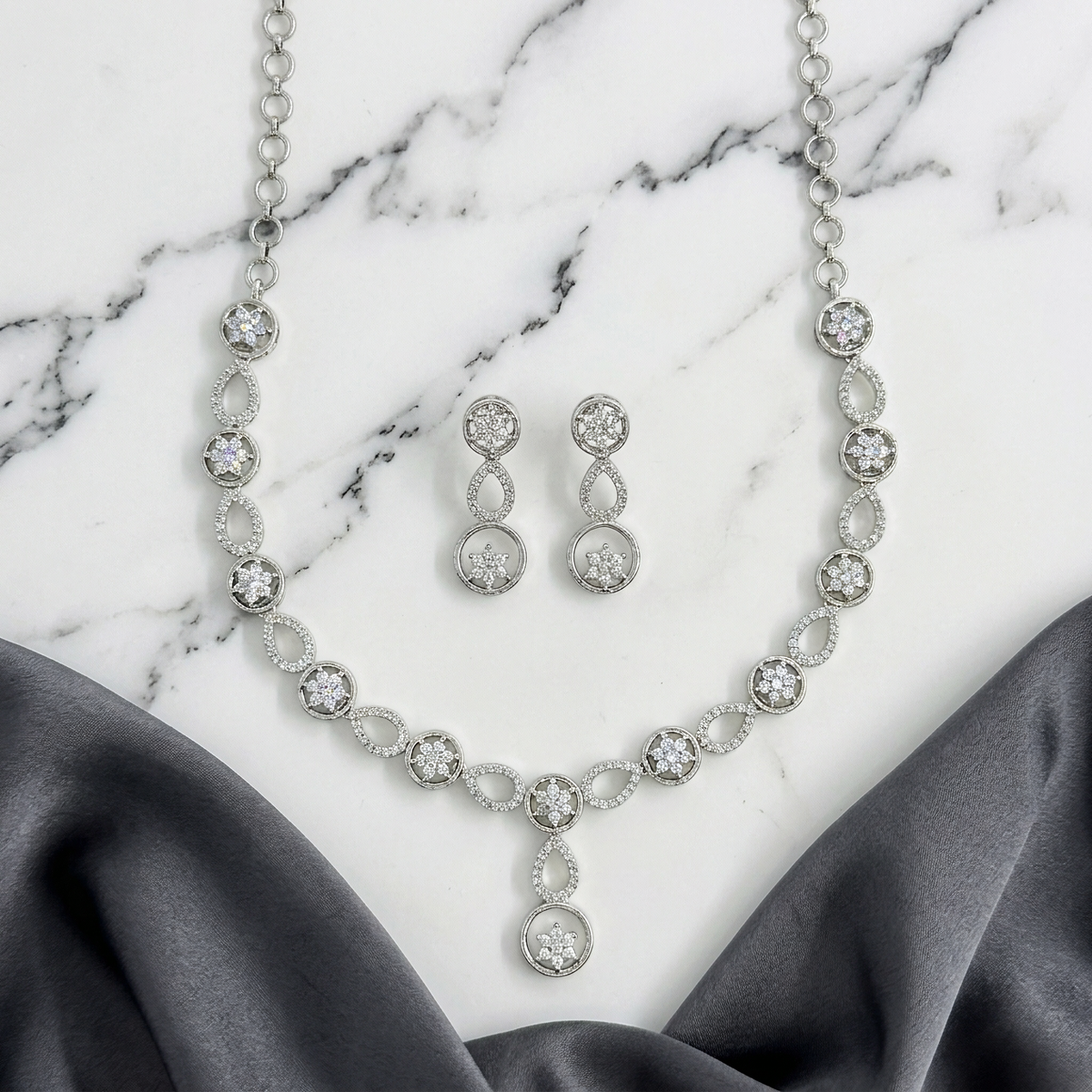 Rhodium-Tone Necklace