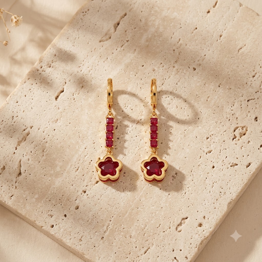Ruby Linear Floral - side angle view