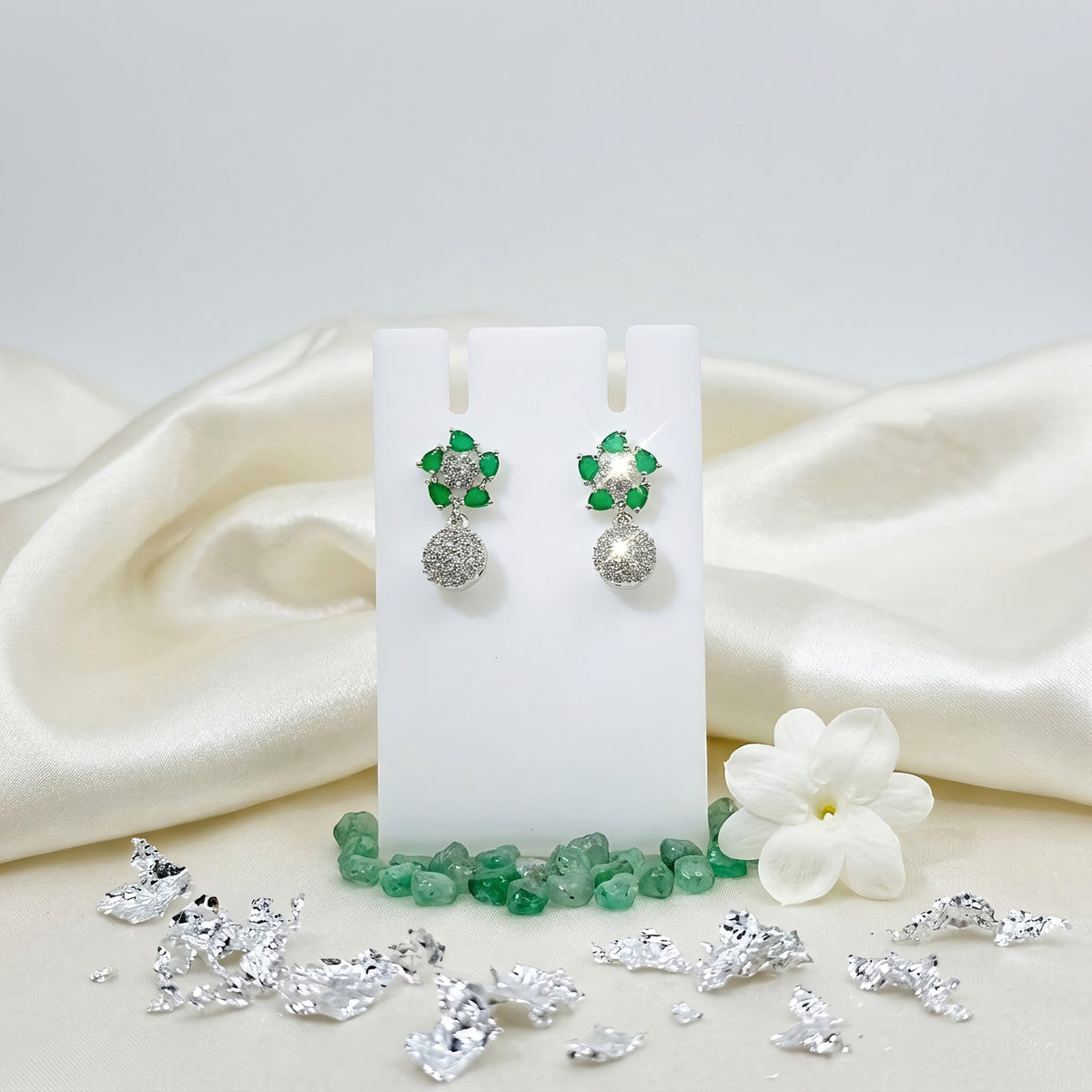 Rhodium-Tone Earrings
