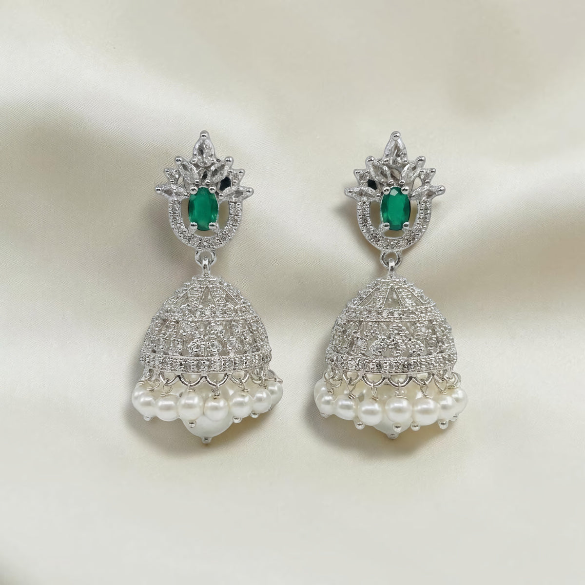 Rhodium-Tone Jhumka