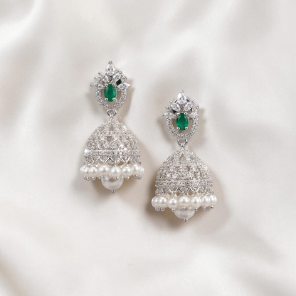 Rhodium-Tone Jhumka