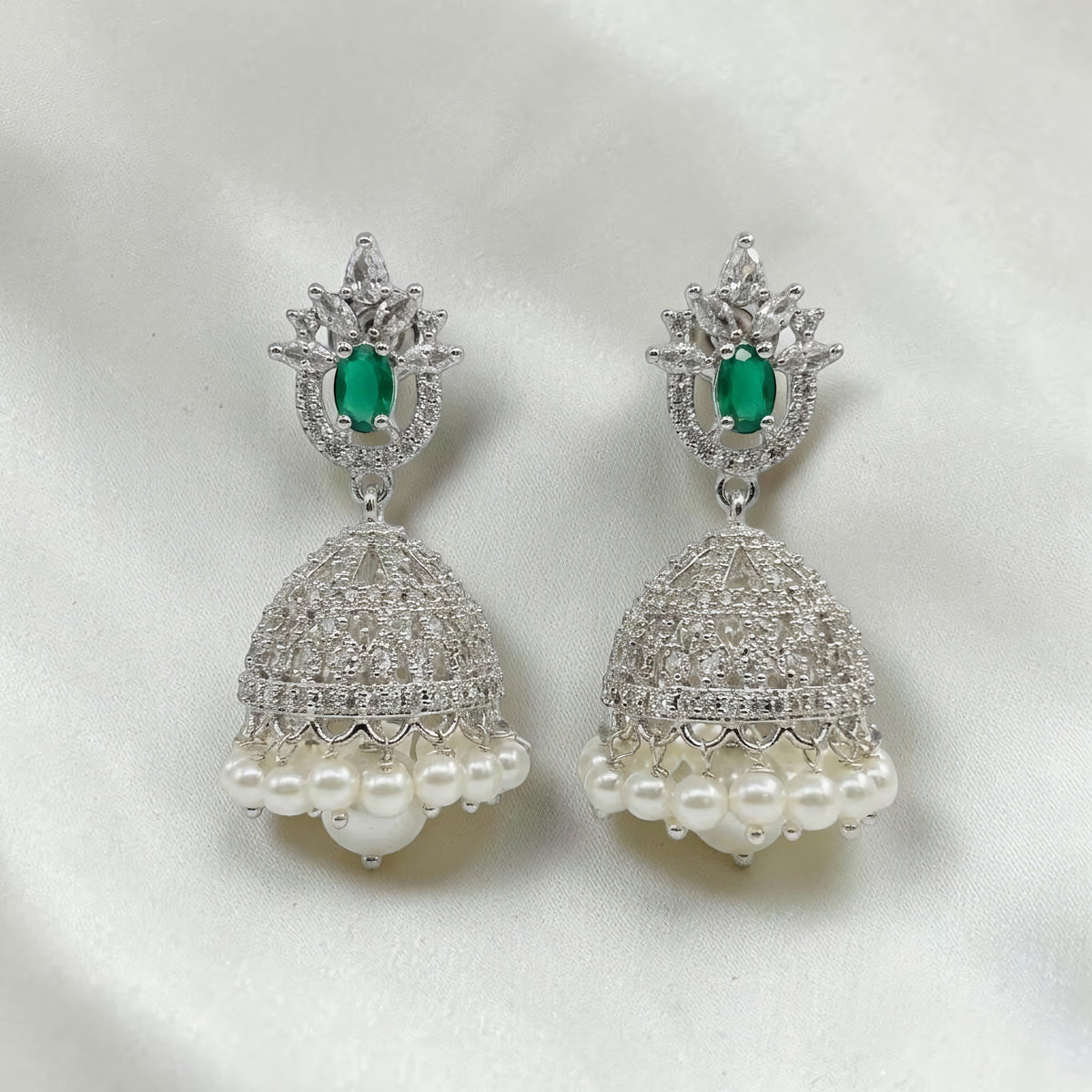 Rhodium-Tone Jhumka