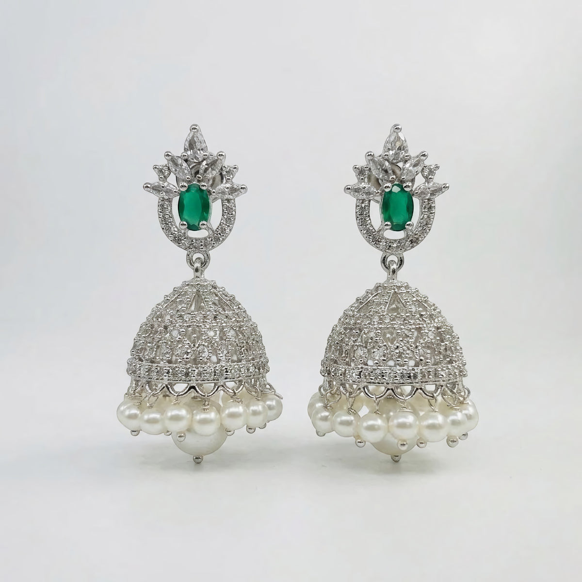 Rhodium-Tone Jhumka