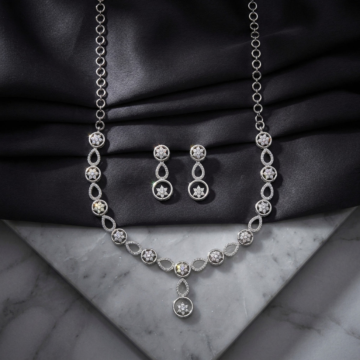 Rhodium-Tone Necklace