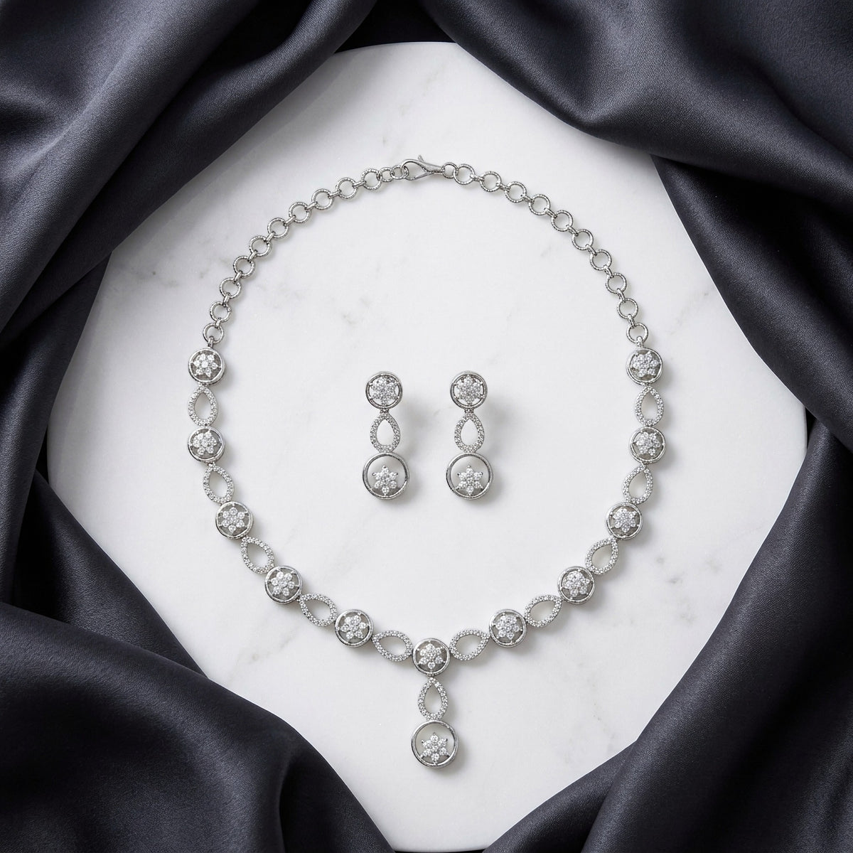 Rhodium-Tone Necklace