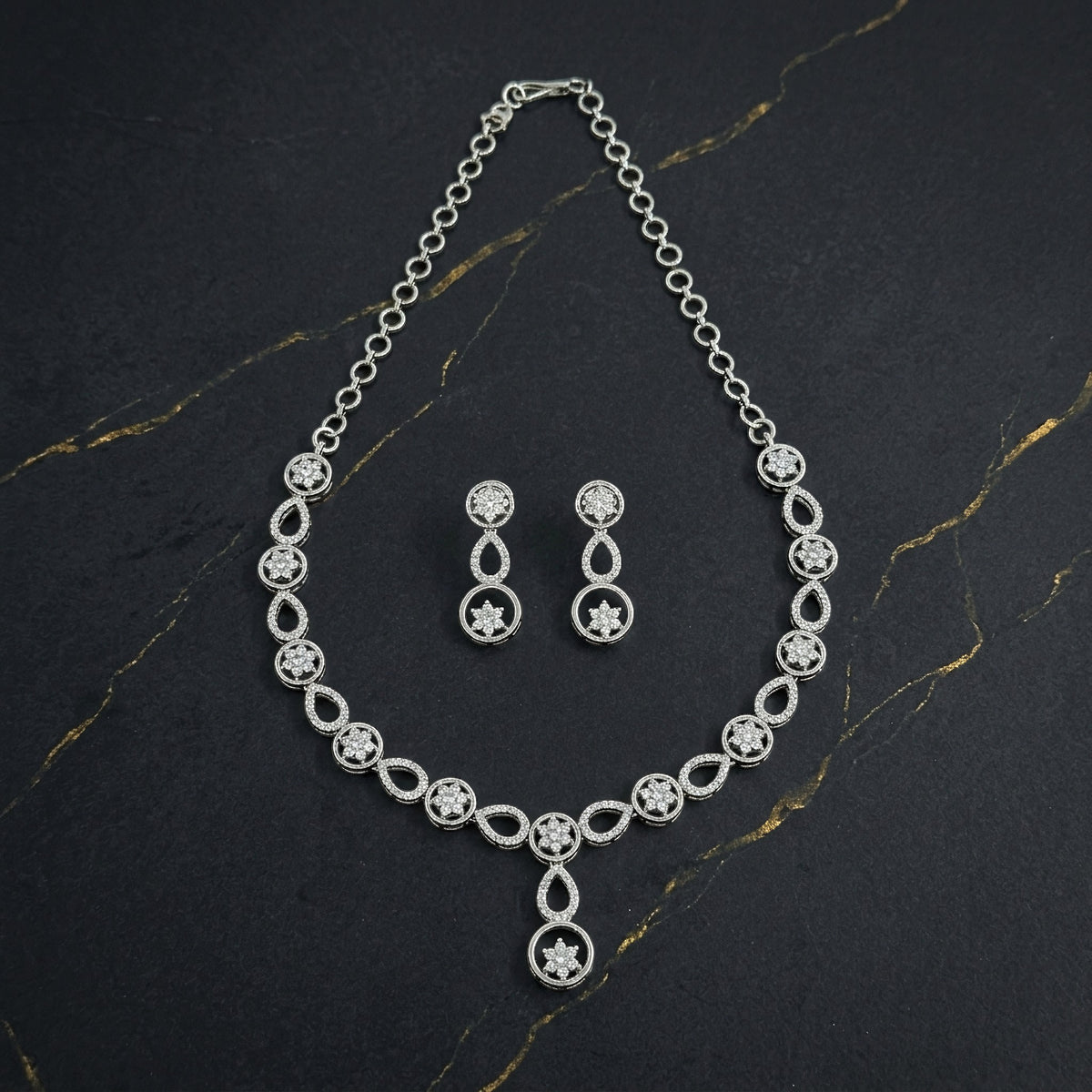 Rhodium-Tone Necklace