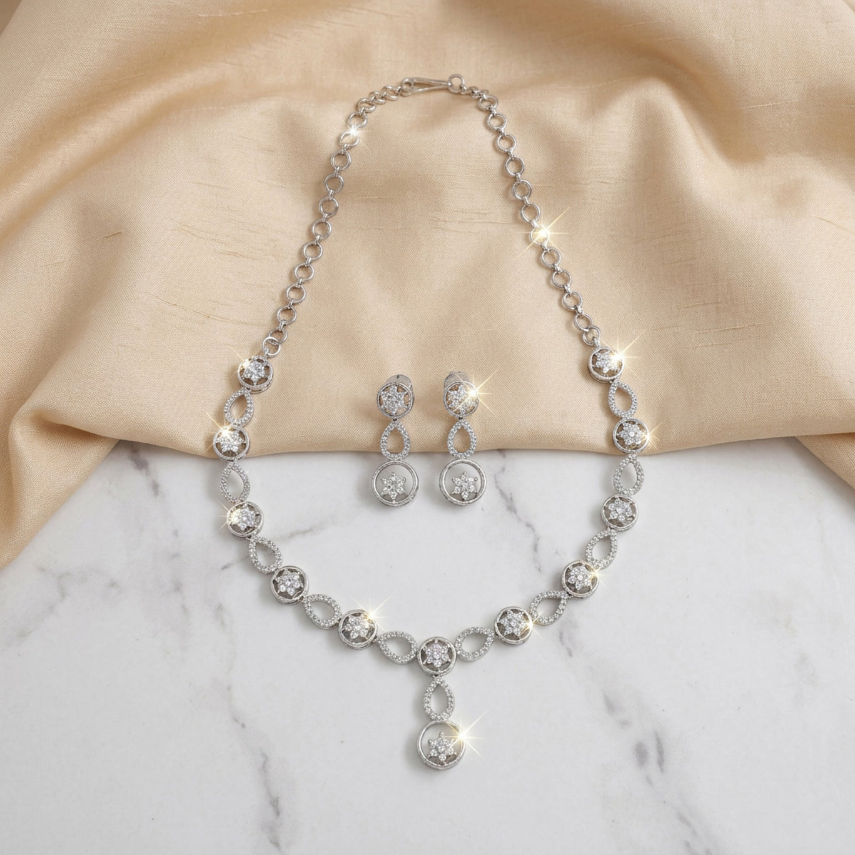Rhodium-Tone Necklace