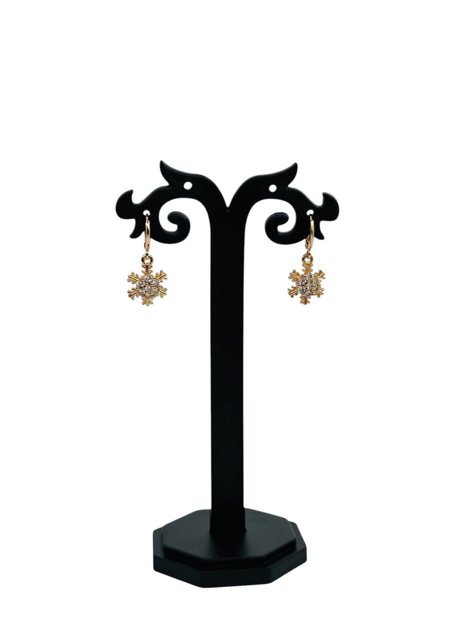 Snowflake Hoops ERH-001 view 4 | LAKX Fashion