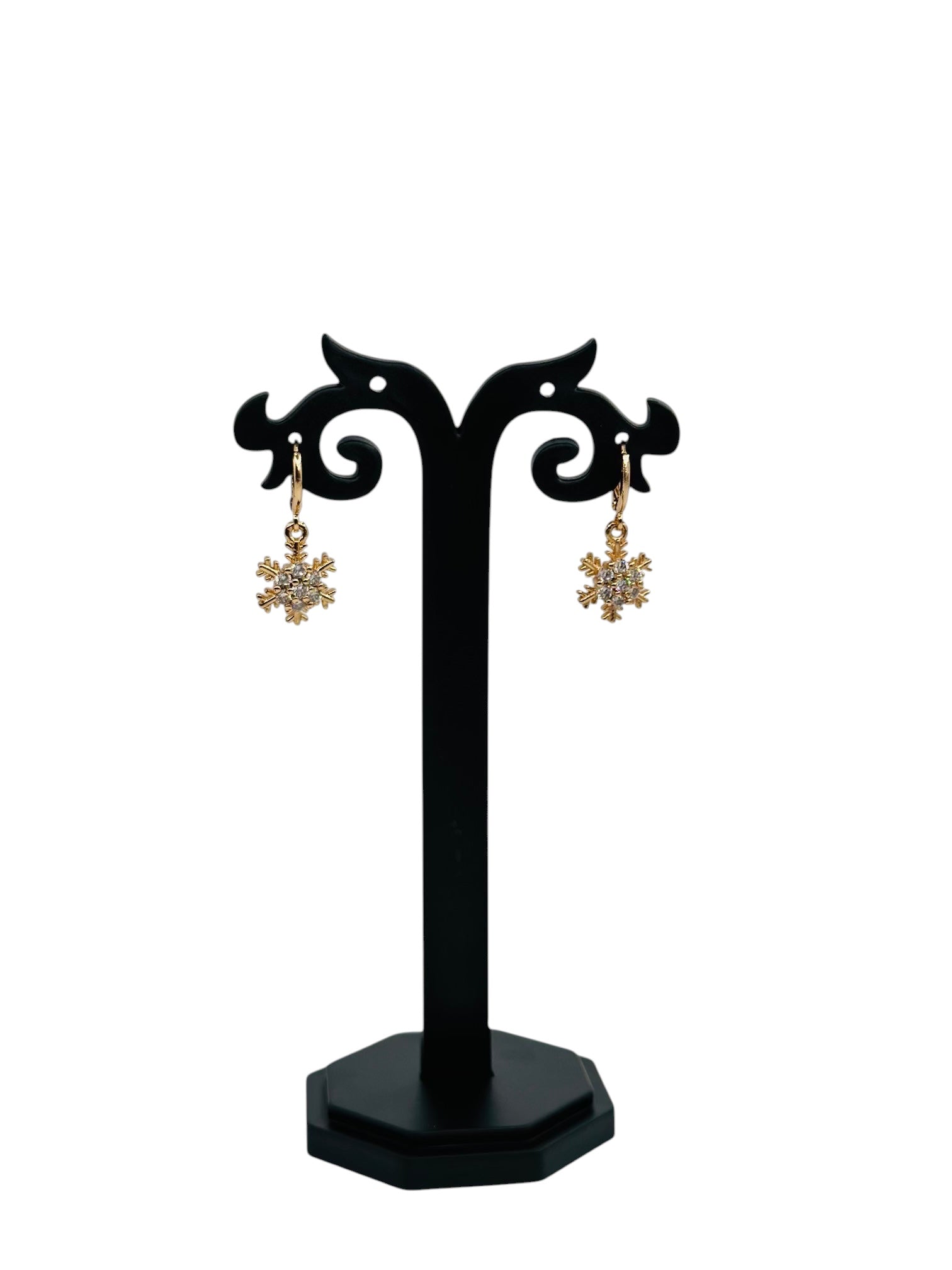 Snowflake Hoops ERH-001 view 3 | LAKX Fashion
