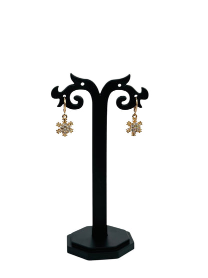 Snowflake Hoops ERH-001 view 3 | LAKX Fashion