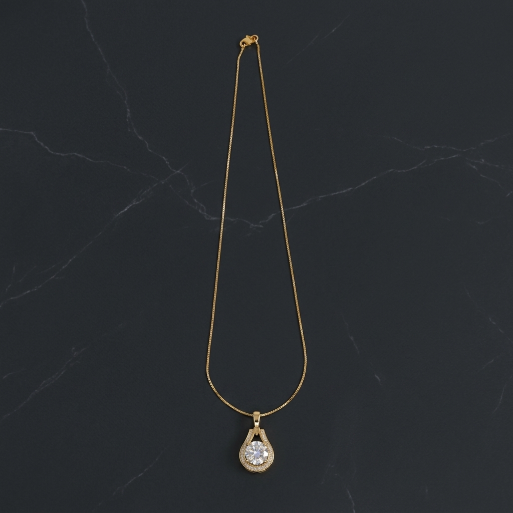 Teardrop Pendant - worn/model view