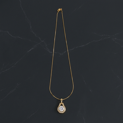 Teardrop Pendant - worn/model view