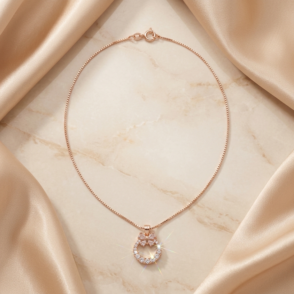 Ribbon Pendant - worn/model view