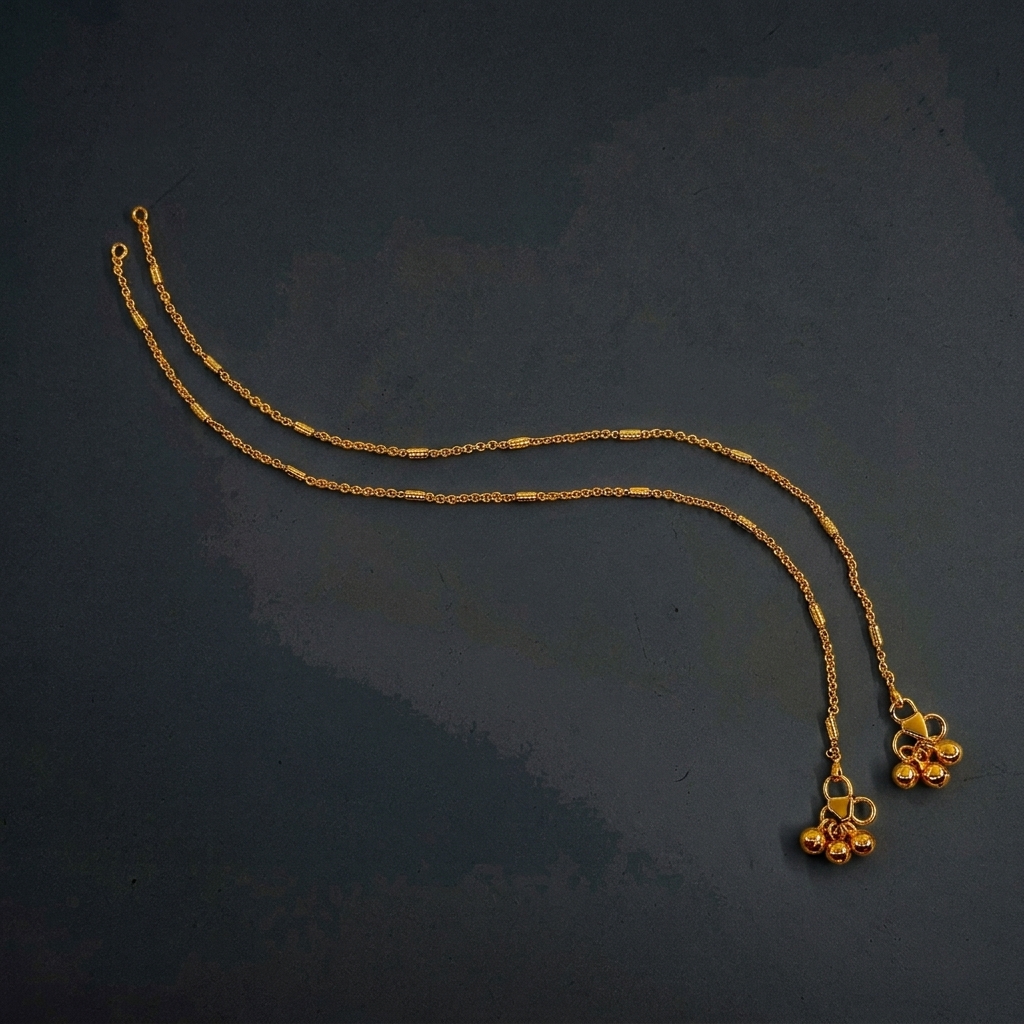 Beaded Payal - side angle view