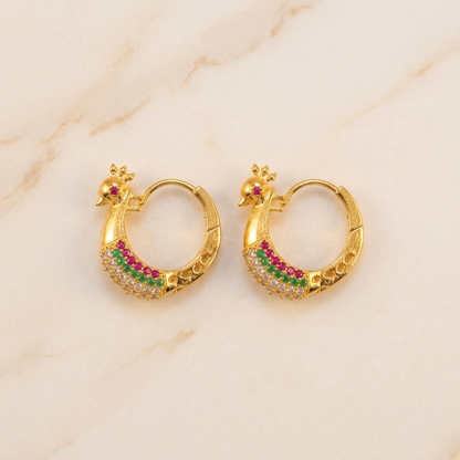 Chunky Polished Hoop - worn/model view