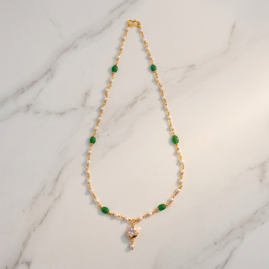 Emerald Necklace - worn/model view
