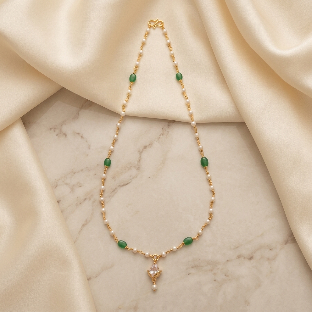 Emerald Necklace - side angle view