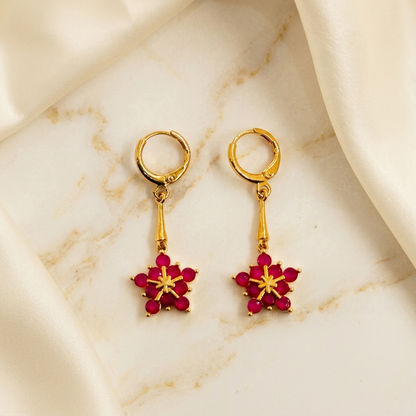 Ruby Floral Star - side angle view