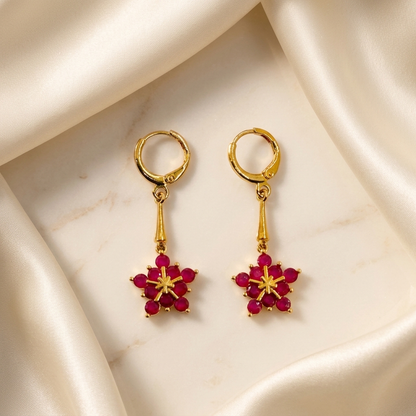 Ruby Floral Star - front view