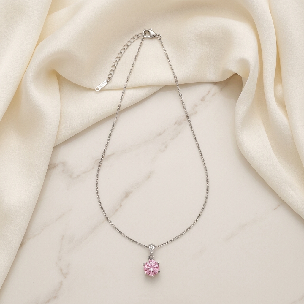 Rose Pendant - worn/model view