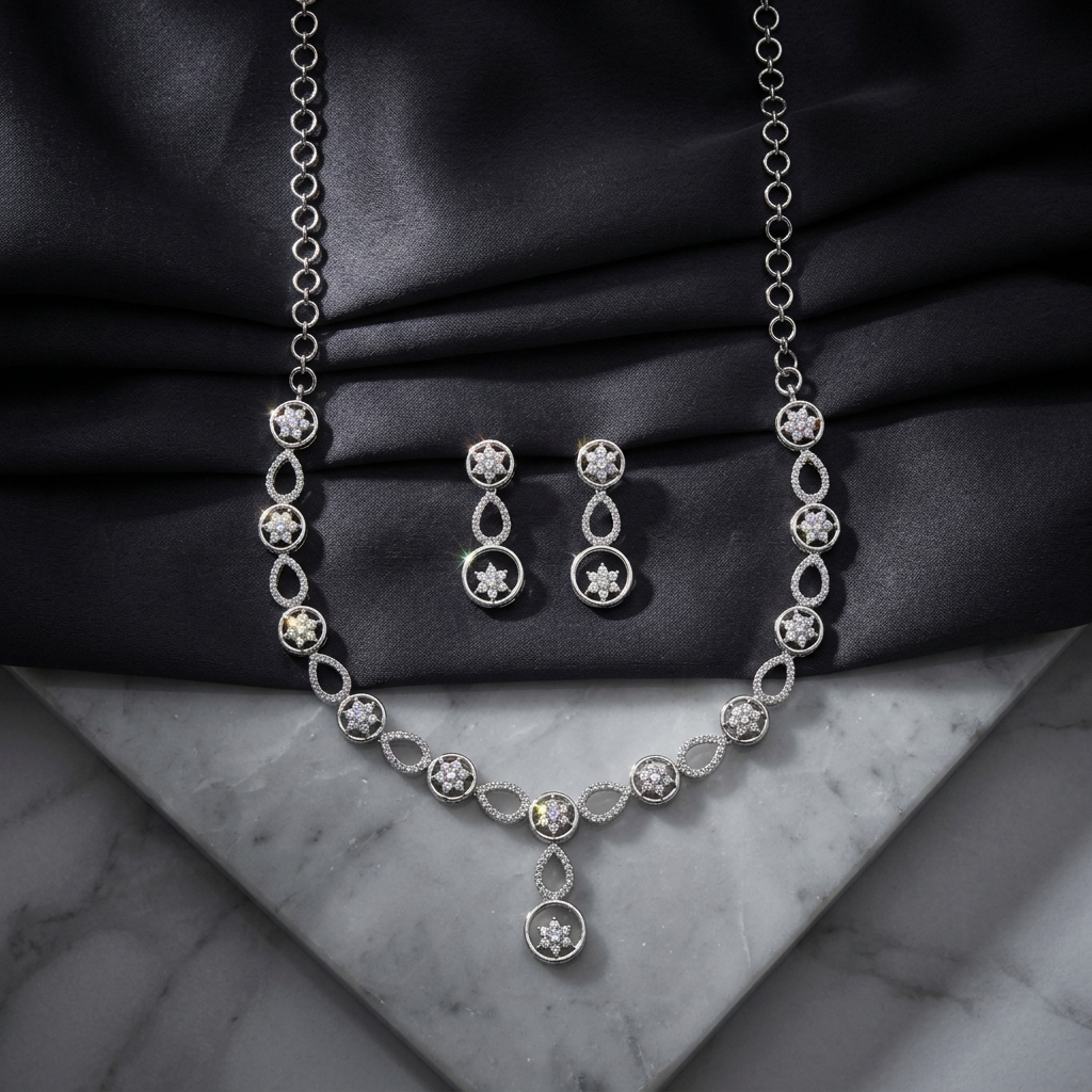 Rhodium-Tone Necklace