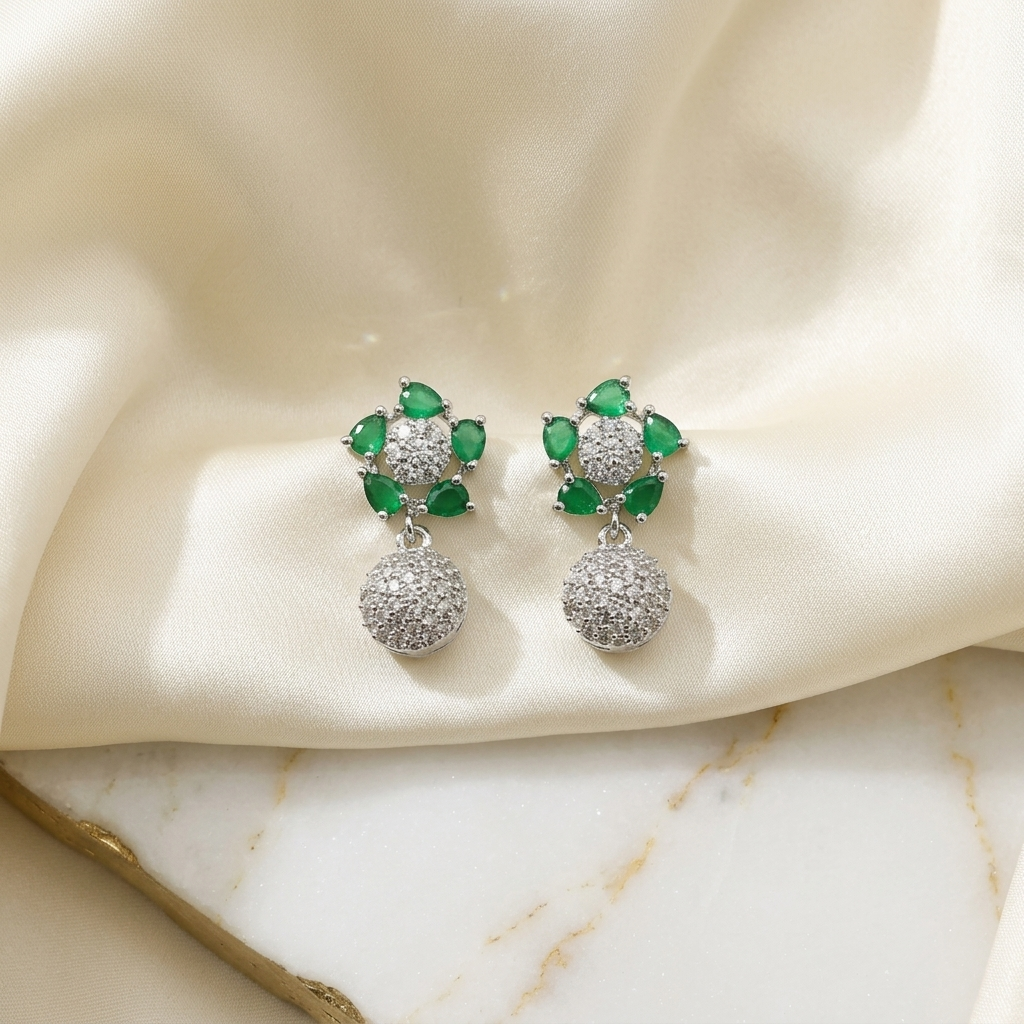Rhodium-Tone Earrings
