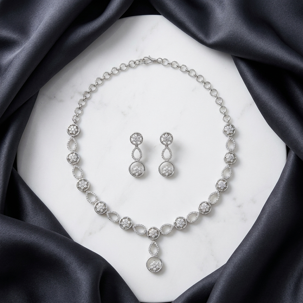 Rhodium-Tone Necklace