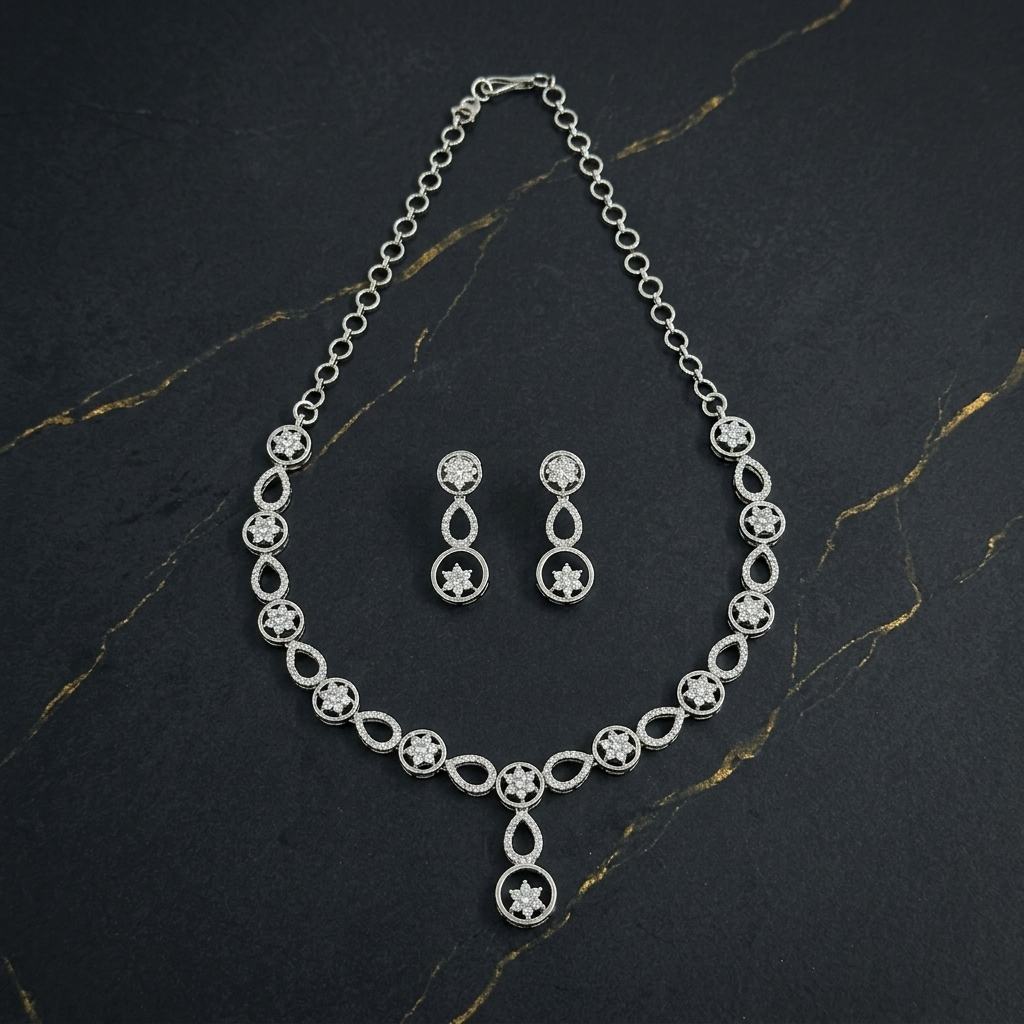 Rhodium-Tone Necklace