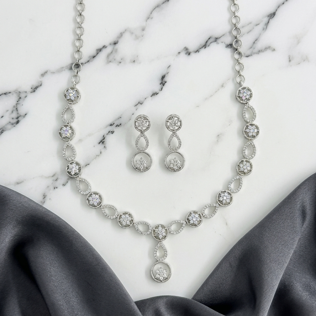 Rhodium-Tone Necklace