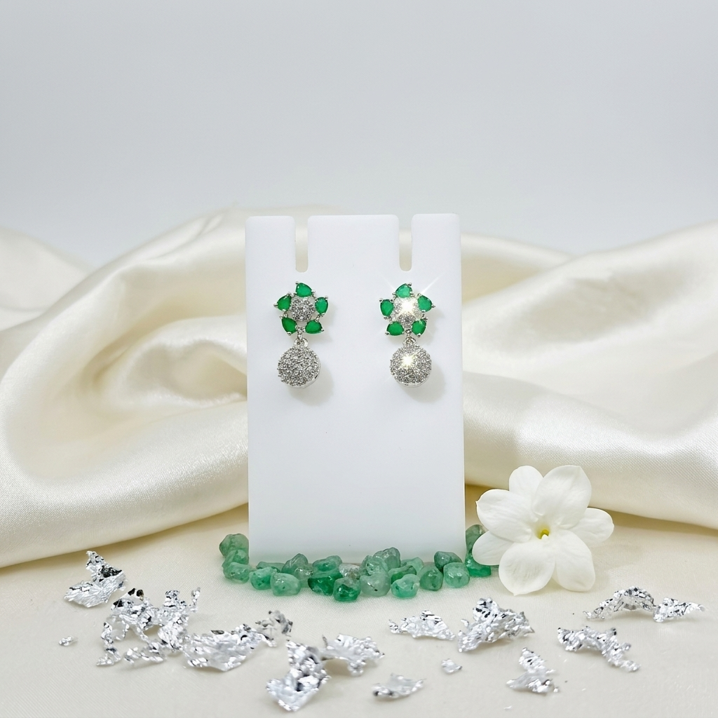 Rhodium-Tone Earrings
