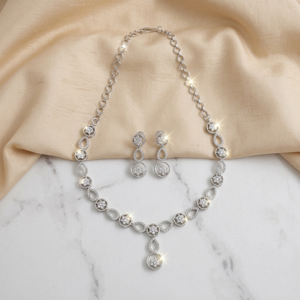 Rhodium-Tone Necklace