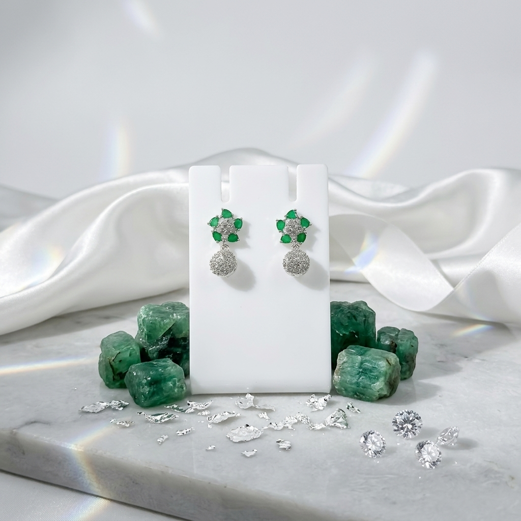 Rhodium-Tone Earrings