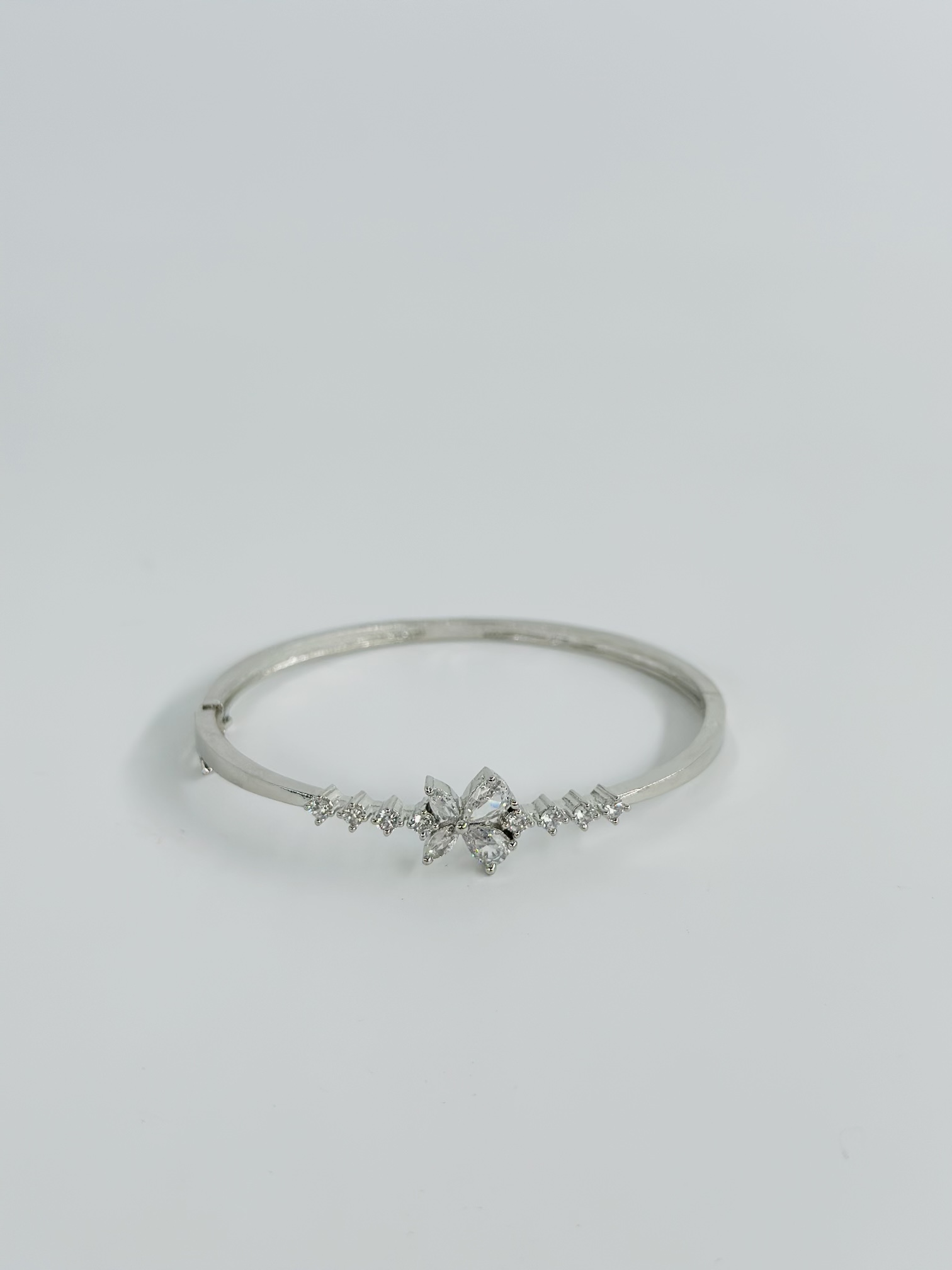 CZ Stone Rhodium-Tone Bracelet - Image 4