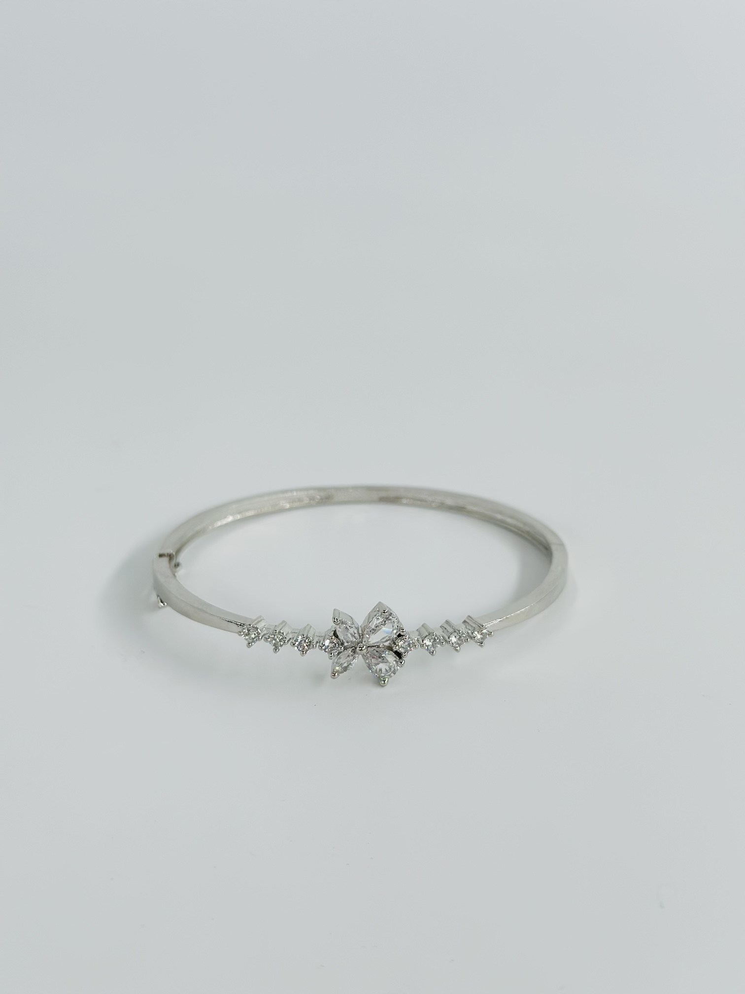 CZ Stone Rhodium-Tone Bracelet - Image 3