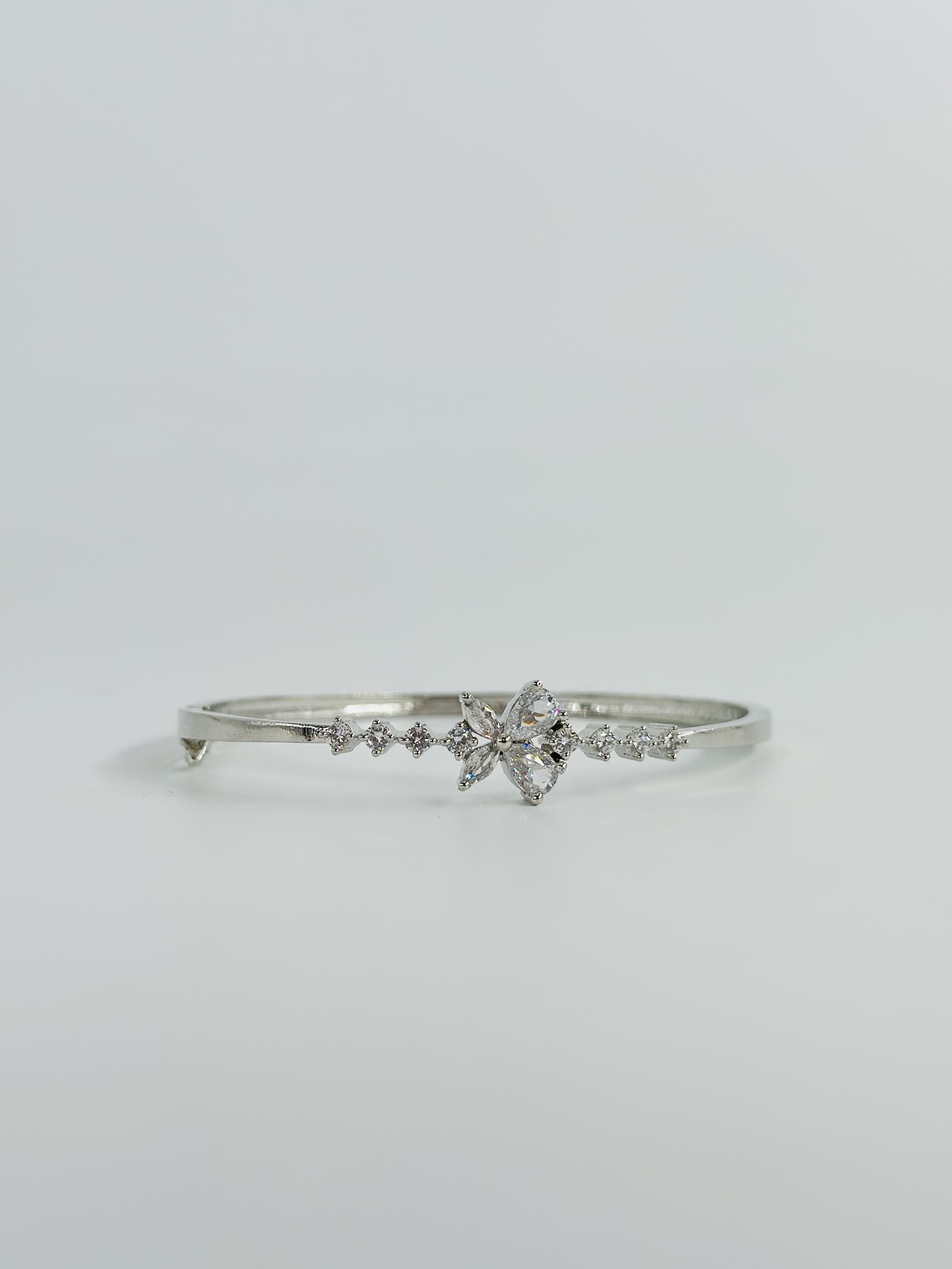 CZ Stone Rhodium-Tone Bracelet - Image 2