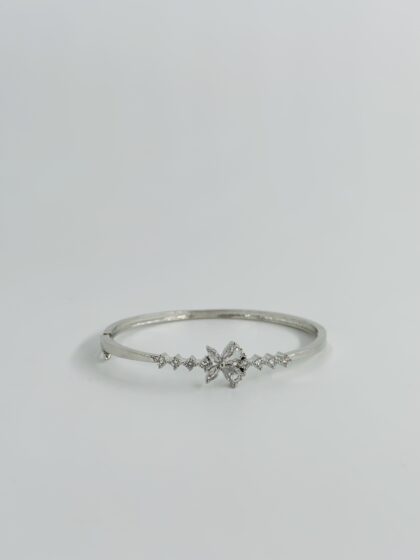 CZ Stone Rhodium-Tone Bracelet