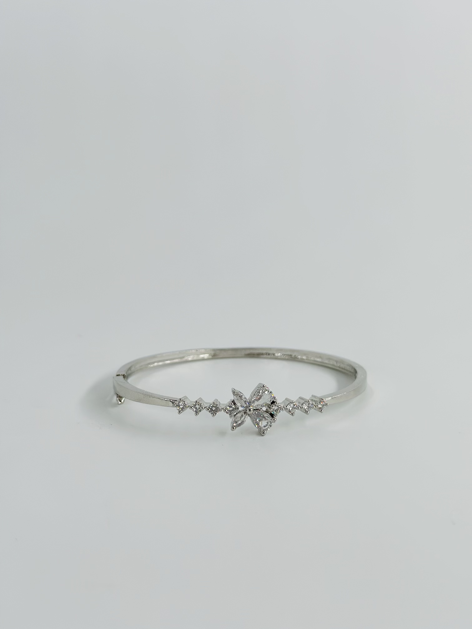 CZ Stone Rhodium-Tone Bracelet