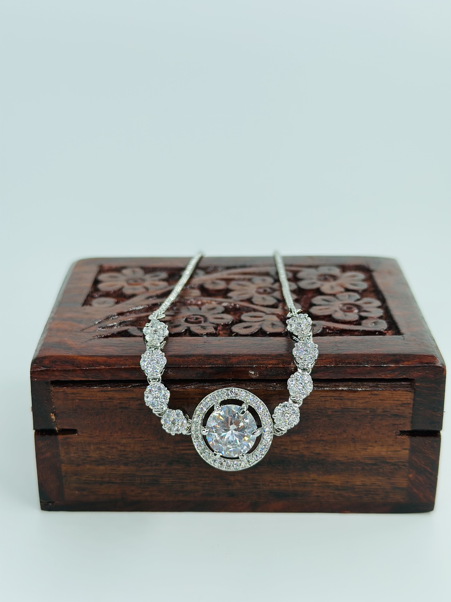 White Stone Oval Bolo Bracelet - Image 3
