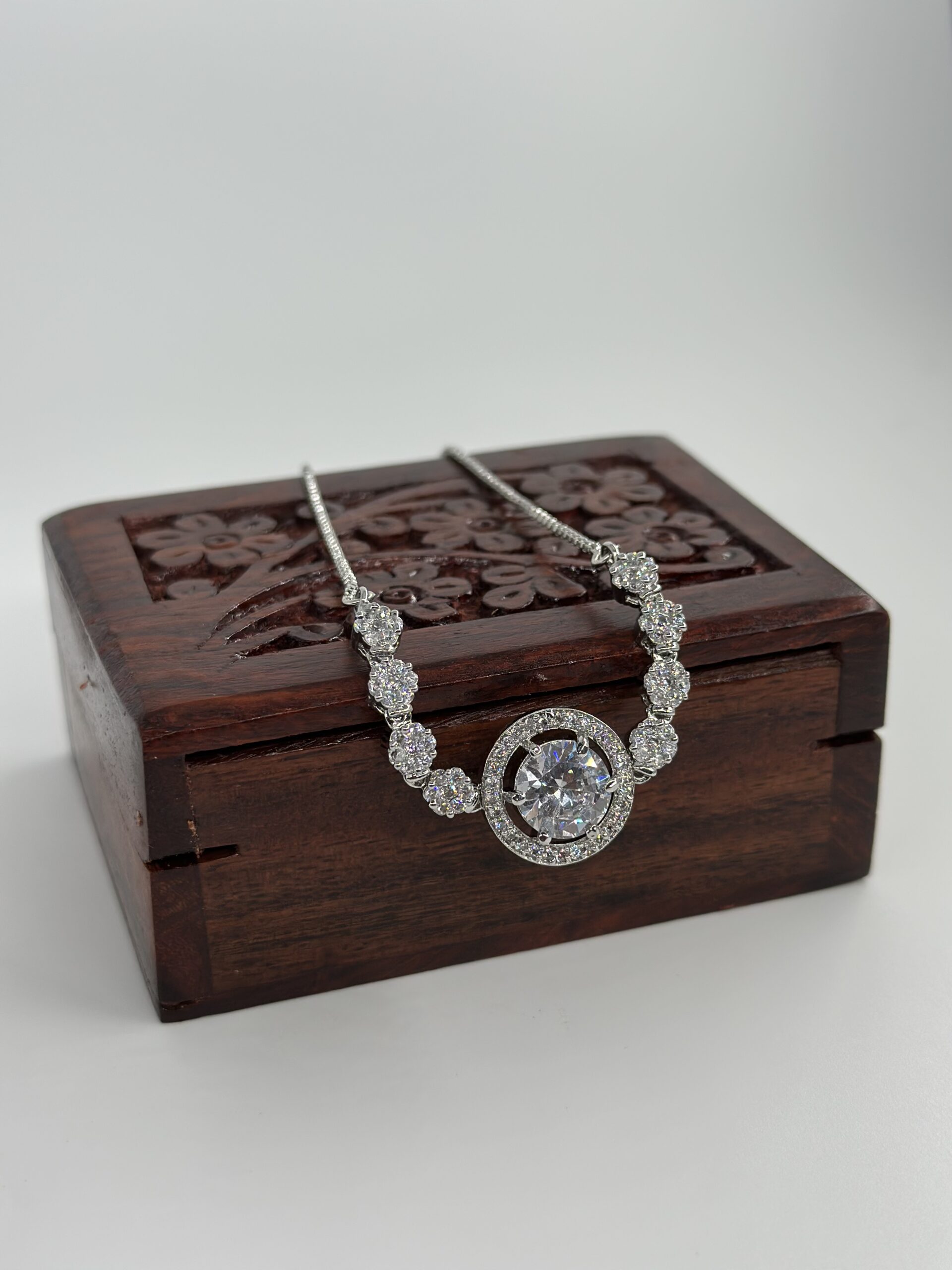 White Stone Oval Bolo Bracelet