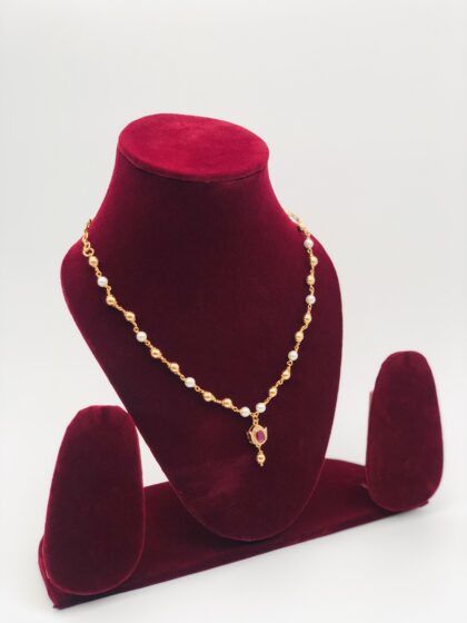 Ruby Pearl Beaded Necklace