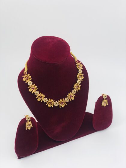 Multi-Stone Gold-Tone Necklace Set