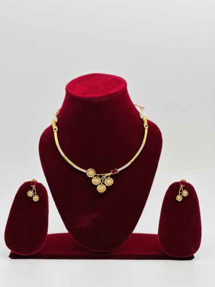 Floral American AD & Ruby Tone Set