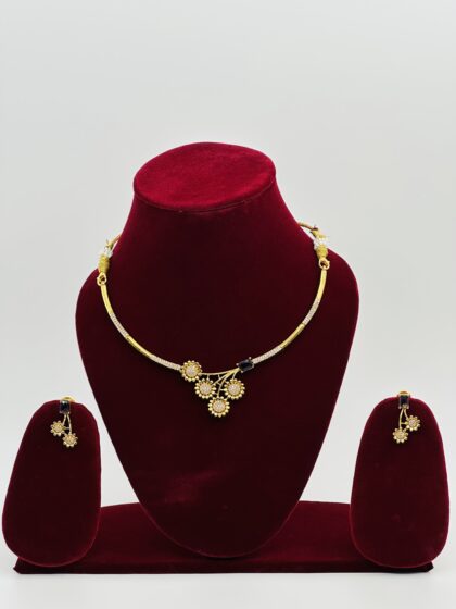 Floral American AD & Sapphire Tone Set